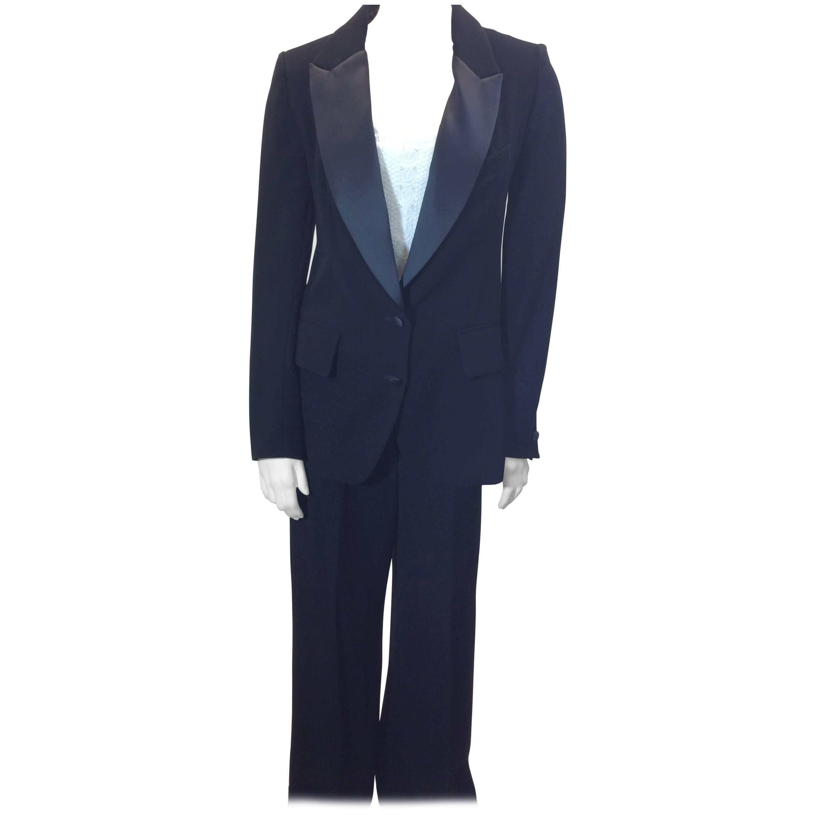 Yves Saint Laurent 2 Piece Tuxedo Pant Suit For Sale