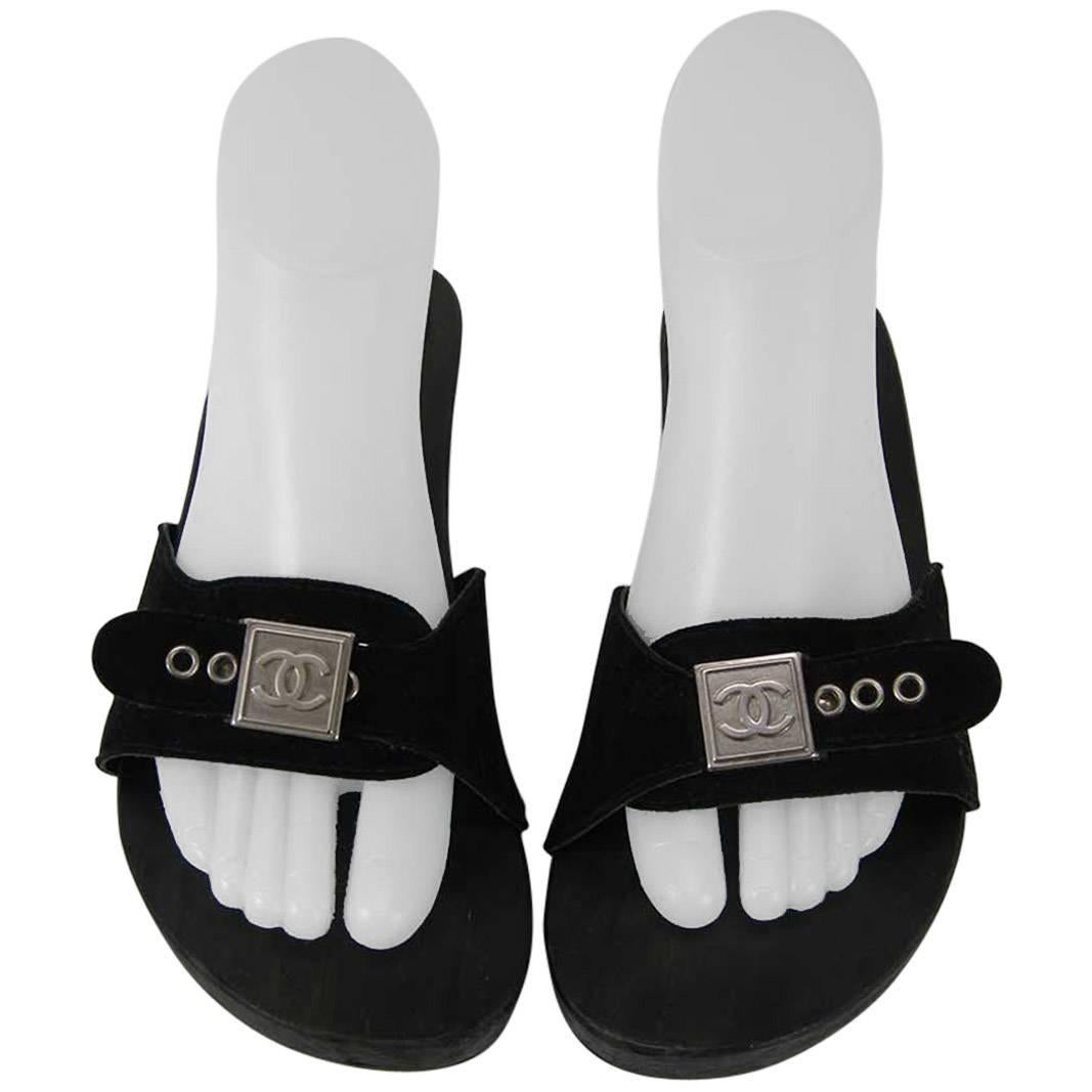 Chanel Studded Monogram Clog Sandals Size 39
