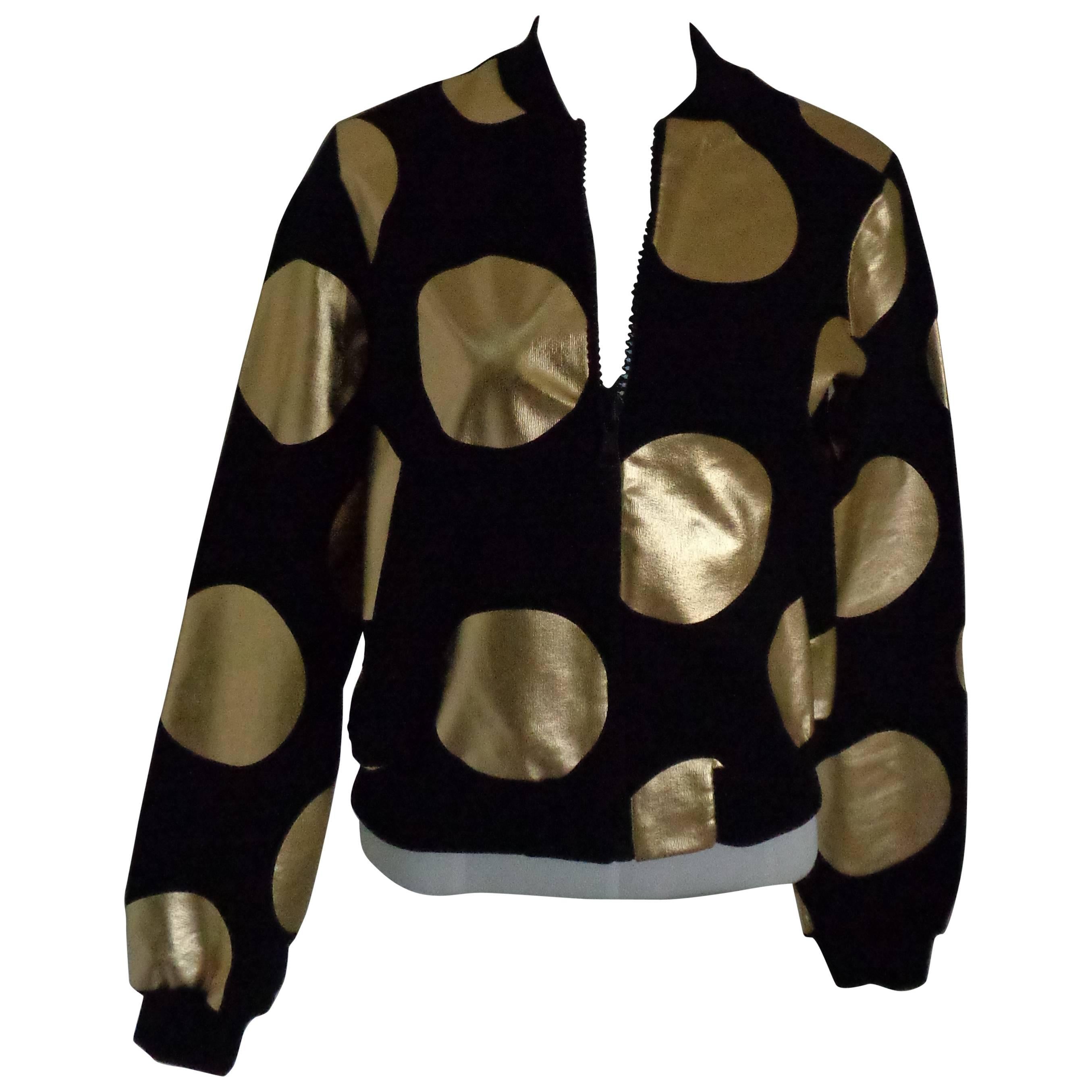 Boutique Moschino Black / Gold Pois Sweater NWOT