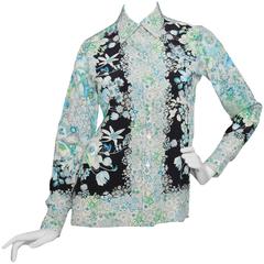 A 1990s Floral Gucci Silk Shirt