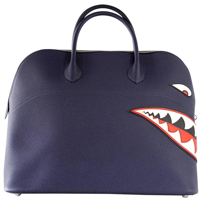 Hermes Bolide Runway Bag Shark Monster Unisex Blue Indigo Limited ...