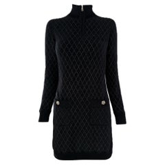 Chanel New CC Jewel Snowflake Buttons Quilted Black Dress