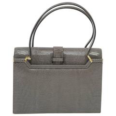 Vintage Gray Lizard 1960s Handbag