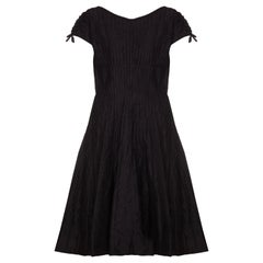 1950s Ben Reig Black Silk Ribbon Dress