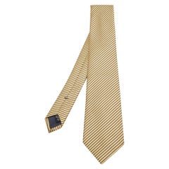 Cravatta in seta a righe diagonali gialle di Ermenegildo Zegna