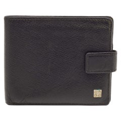Givenchy Cartera Billetera con Solapa de Piel Negra