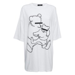 Undercover White Printed Cotton Crew Neck Half Sleeve T-Shirt One Size