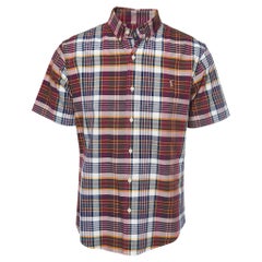 Ralph Lauren Multicolor Plaid Cotton Button Down Half Sleeve Shirt L