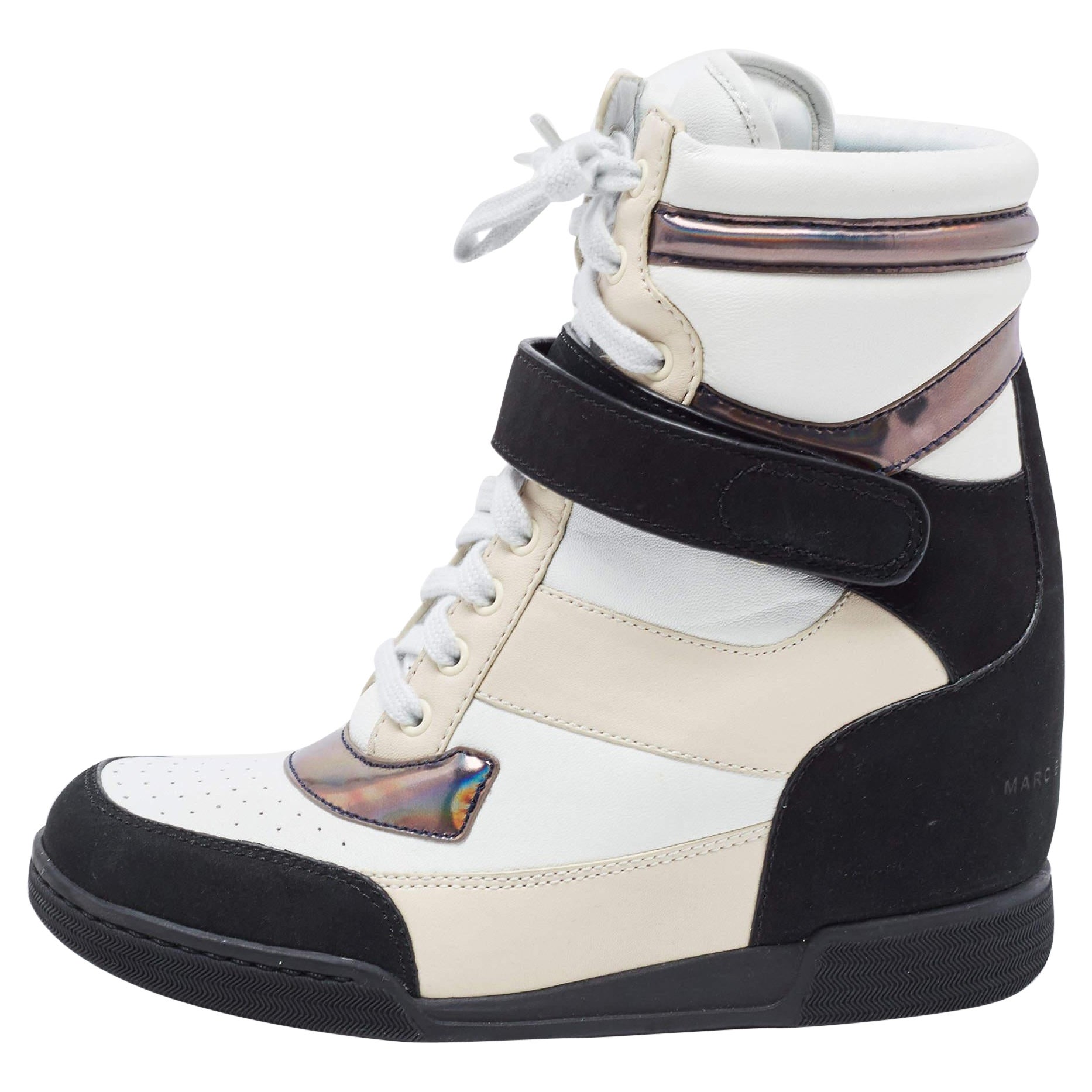Marc by Marc jacobs Tri Color Leather Lace Up Wedge Sneakers Taglia 38