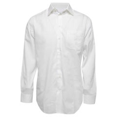 Armani Collezioni Camisa blanca de algodón con botones y manga larga M
