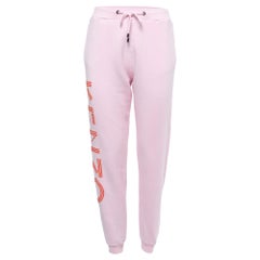 Kenzo - Joggers en tricot de coton imprimé logo rose S