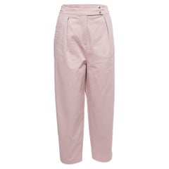 Pantaloni a pieghe in cotone rosa polveroso Kenzo S