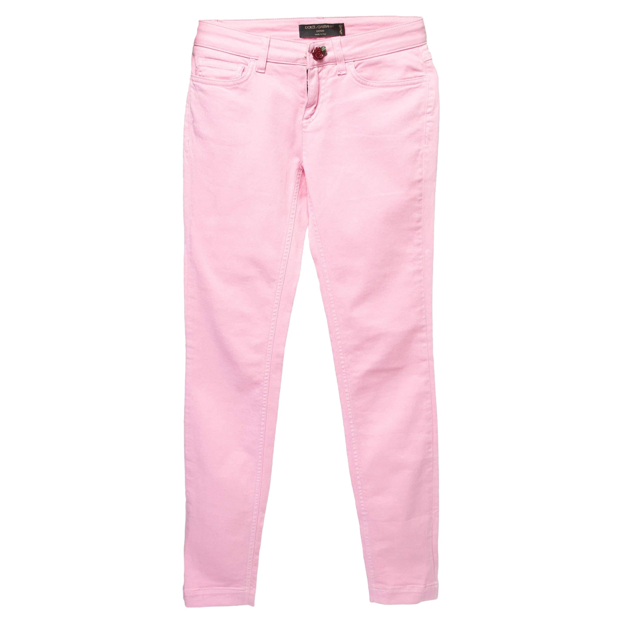 Dolce & Gabbana Pink Denim Pretty Jeans XS Waist 26"