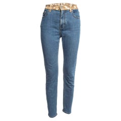 Jeans Burberry Blue Denim Animal Print Waist Detail Vita M Vita 28"