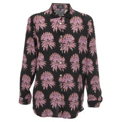 Etro Black Ethnic Printed Silk Blouse M
