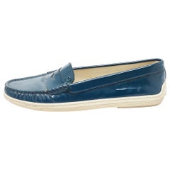 Tod's - Penny Loafers en cuir verni teal - Taille 35