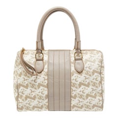 Bolso bombín Escada gris/multicolor de lona revestida estampada y piel