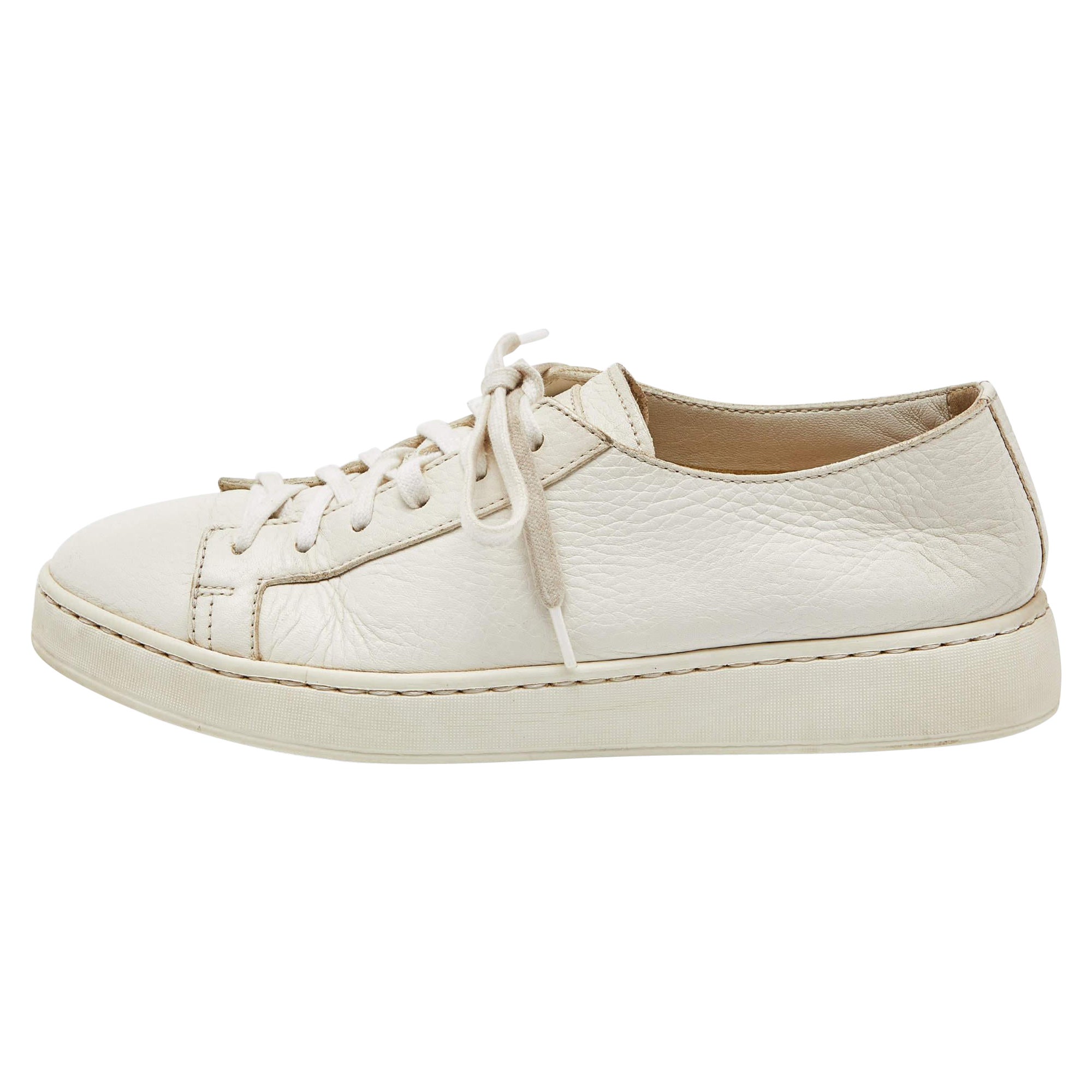 Santoni Zapatillas de piel blanca talla 37 en venta
