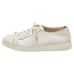 Santoni Weiße Low Top-Turnschuhe aus Leder Größe 37