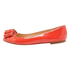 Moschino Ballerine in pelle verniciata arancione misura 40