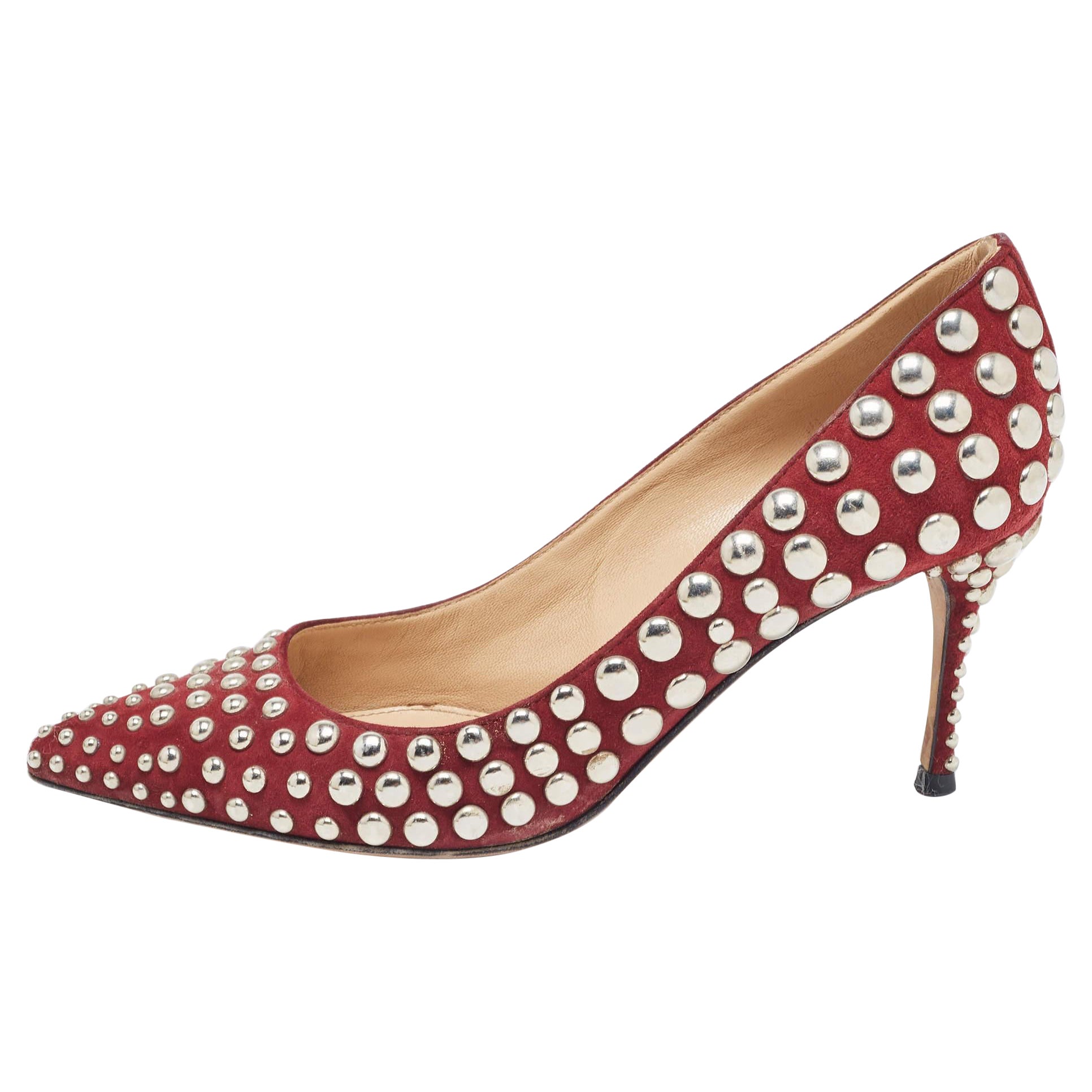 Sergio Rossi escarpins à bout pointu ornés de daim bordeaux, taille 35,5