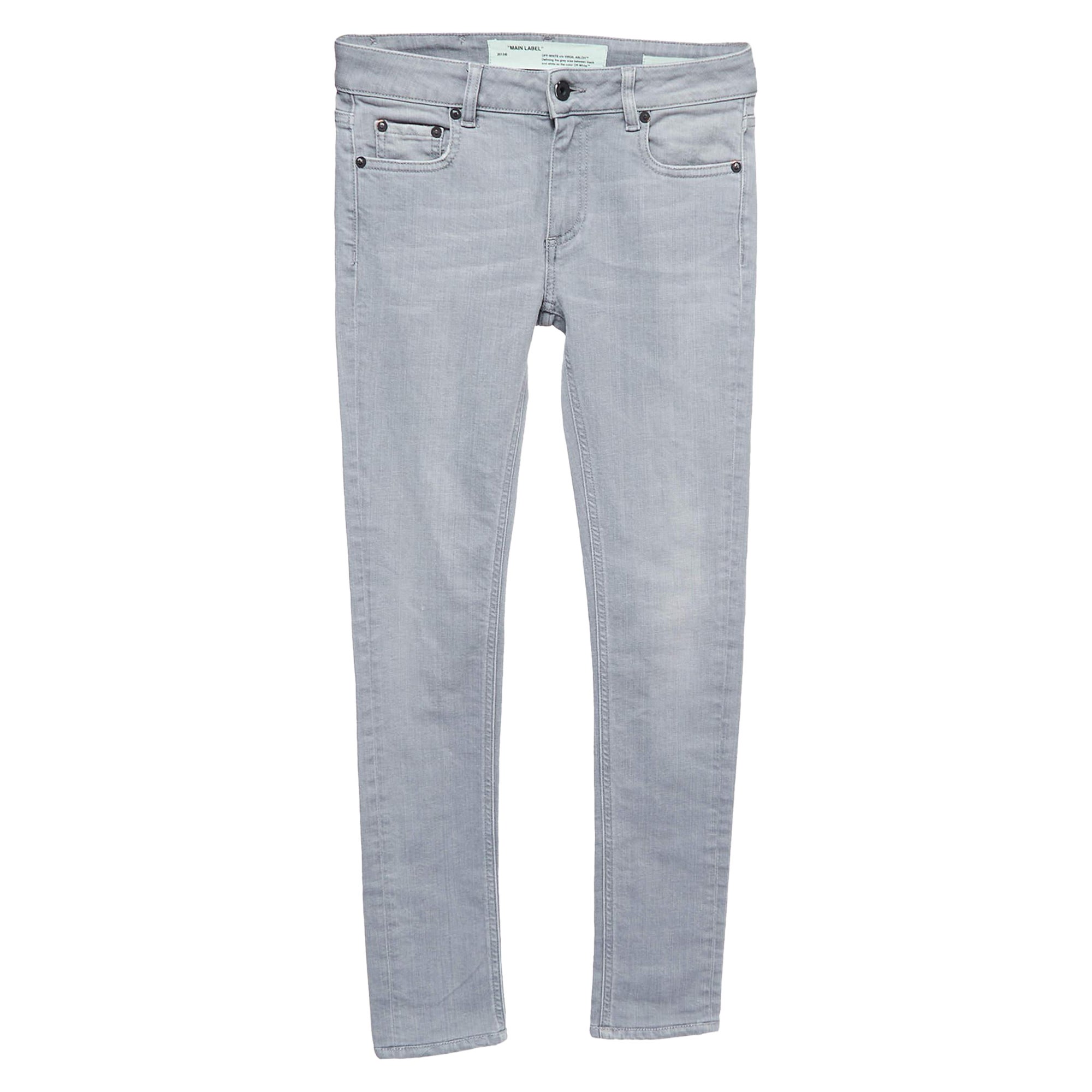 Off-White Grey Denim Skinny Jeans S Waist 26"