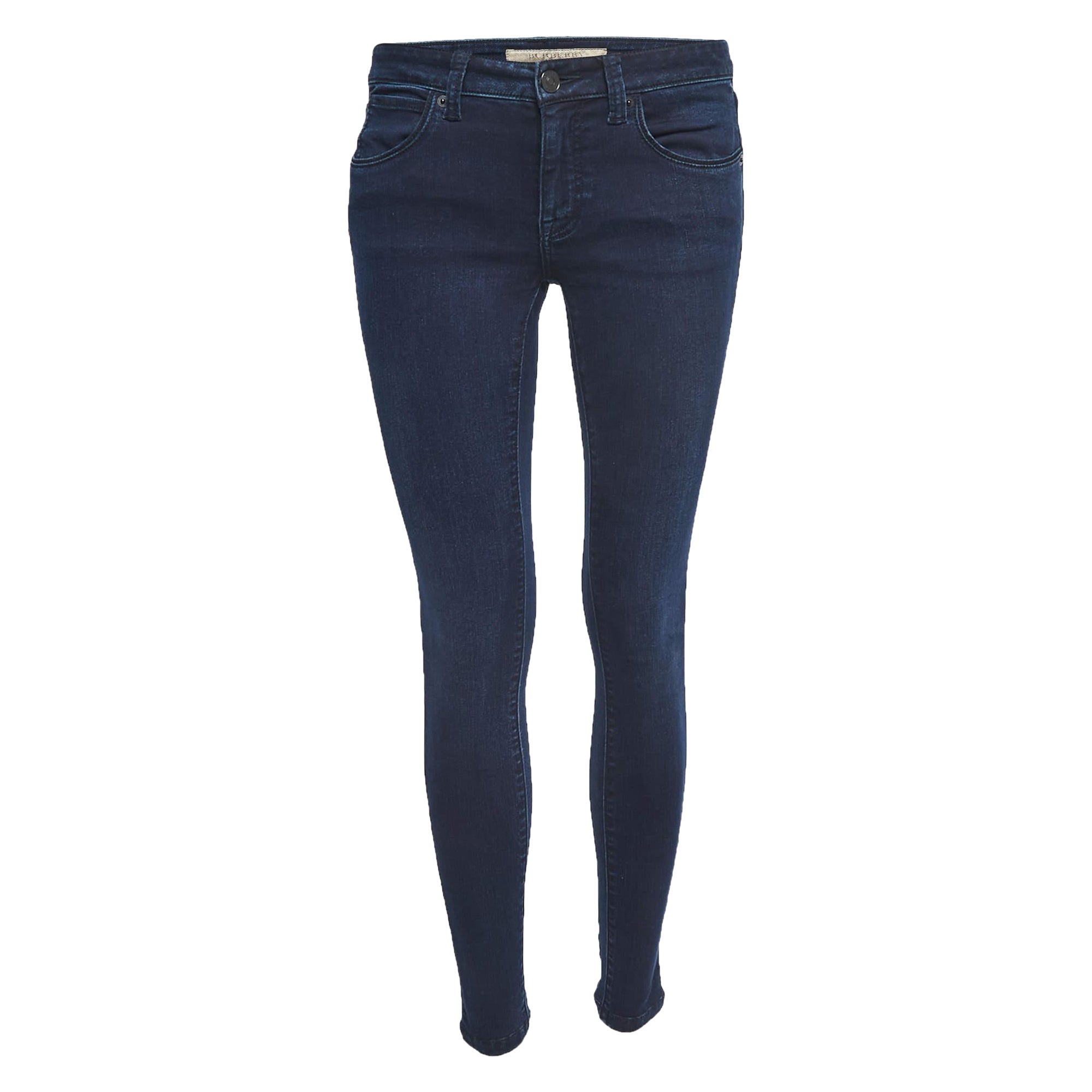 Burberry Brit Jeans Skinny Blu Scuro a Vita Bassa S Vita 27 in vendita