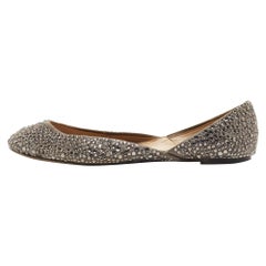 Valentino Ballerines grises ornées de cristaux, taille 37,5