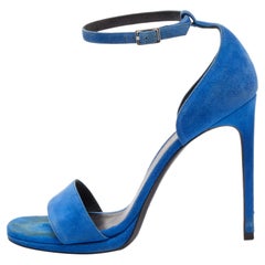Saint Laurent Sandalias Jane de ante azul talla 38,5
