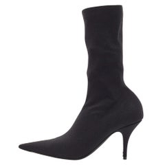 Balenciaga Black Stretch Fabric Knife Booties Size 37
