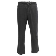Z Zegna Schwarze Hose mit Kordelzug an der Taille aus Baumwollmischung XXL
