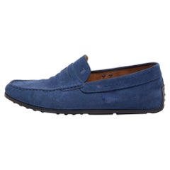 Tod's Blue Suede Penny Loafers Size 41