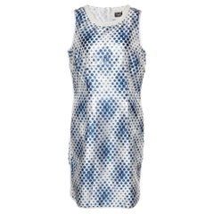D&G - Robe midi sans manches imprimée à pois blancs et bleus