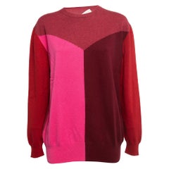 Stella McCartney Rosa Colorblock-Kaschmirpullover mit Farbblockmuster S