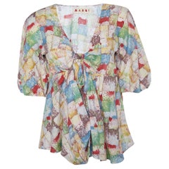 Marni Top oversize in cotone stampato multicolore M. I.