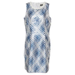D&G - Robe midi sans manches imprimée à pois blancs et bleus