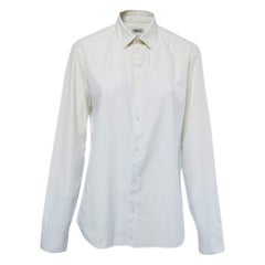 Kenzo Cream & White Cotton Button Front Shirt M