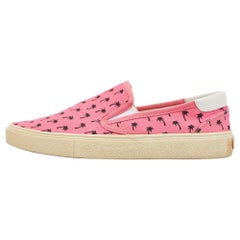 Saint Laurent Rosa Canvas Slip On Turnschuhe Größe 41