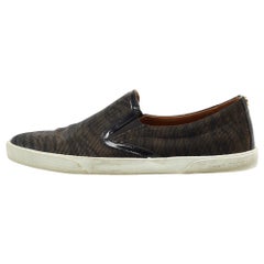 Jimmy Choo Iridescent Canvas and Patent Low Top Sneakers Size 38