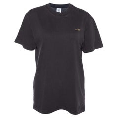 Vetements Charcoal Grey Staff Printed Cotton Knit T-Shirt S