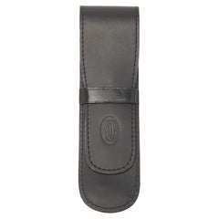 Cartier Black Leather Flap Pen Pouch