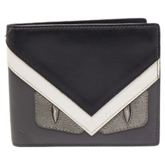 Fendi Tri Color Leather Bag Bugs Eyes Bifold Wallet