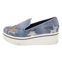 Stella McCartney Blaue Binx Star Turnschuhe aus Kunstleder Größe 36