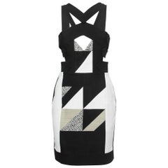 Roland Mouret Black Knit Contrast Mini Dress M
