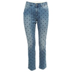Stella McCartney Blue Star Embroidered Denim Skinny Jeans M Waist 27"