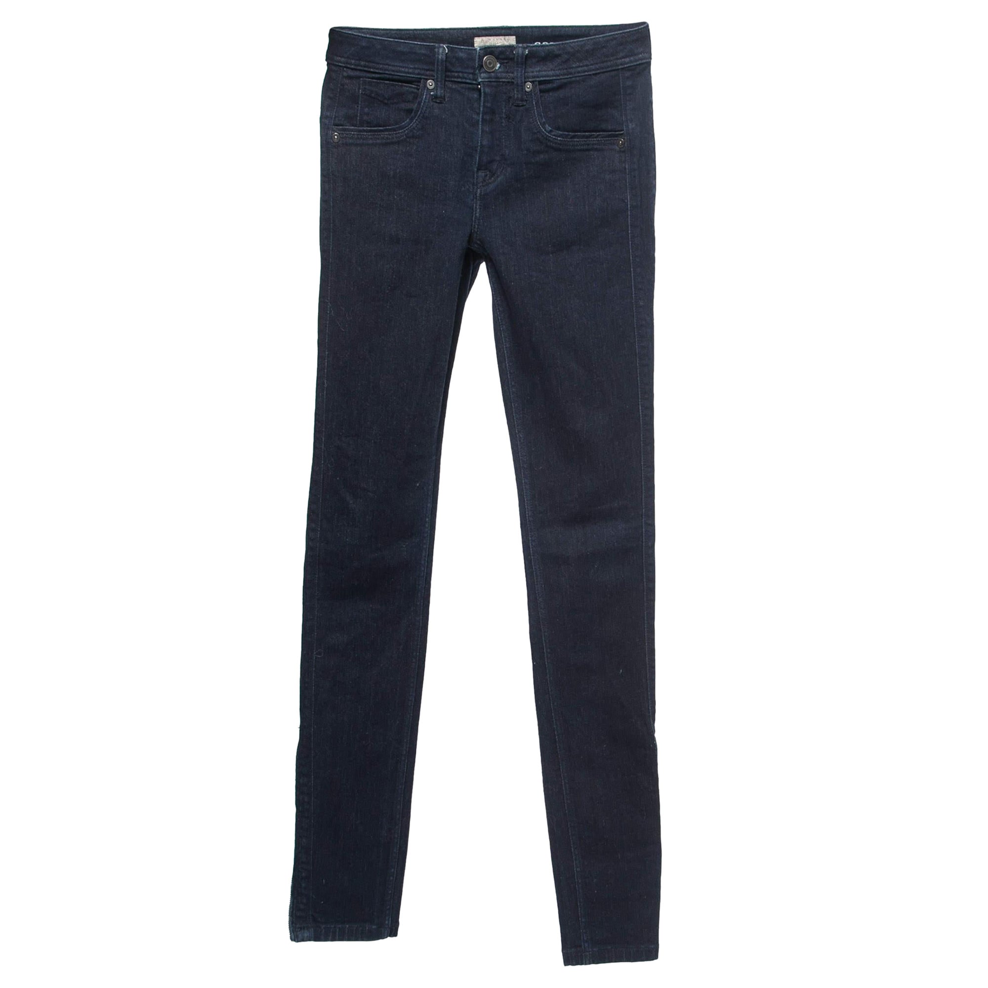 Burberry Brit Navy Blue Denim Corwell Jeans S For Sale