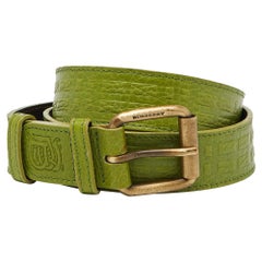 Burberry Green Leather Buckle Belt 100CM