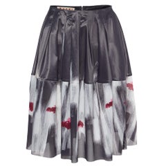Marni Schwarzer bedruckter Nylon-Minirock S