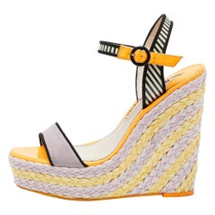 Sophia Webster Lucita Keilsandalen aus Wildleder und gestreiftem Leder mit Lucita Keil Größe 39,5