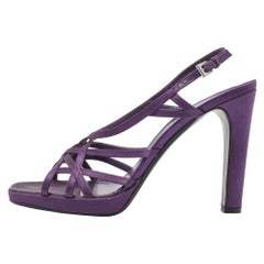 Prada Lila Satin Riemchensandalen mit Slingback Größe 39,5